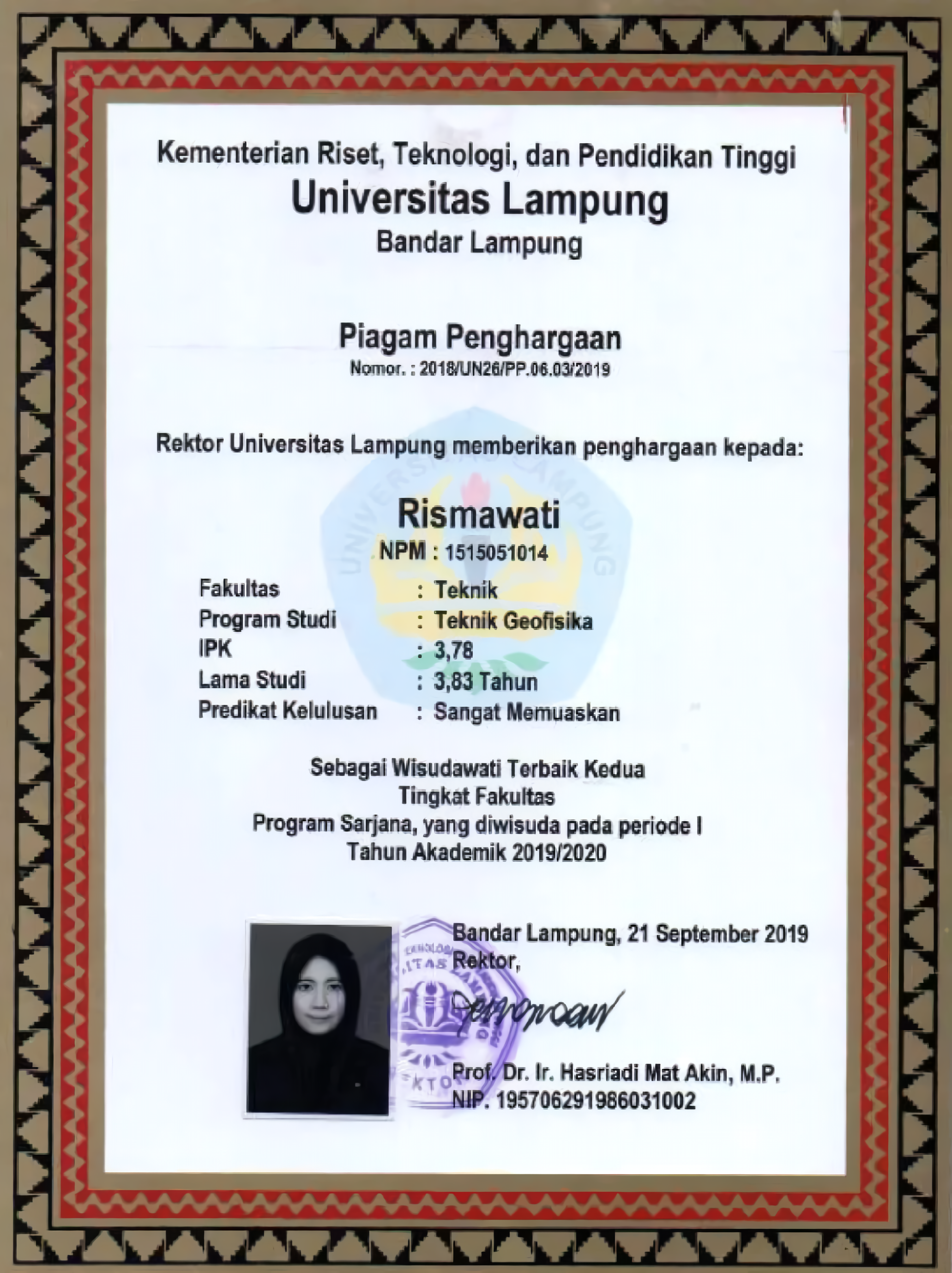 Department Level Best Graduate
